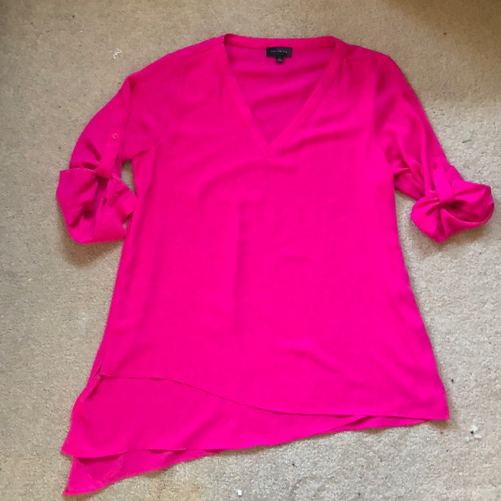 Bright Pink Assymetrical Hem Top